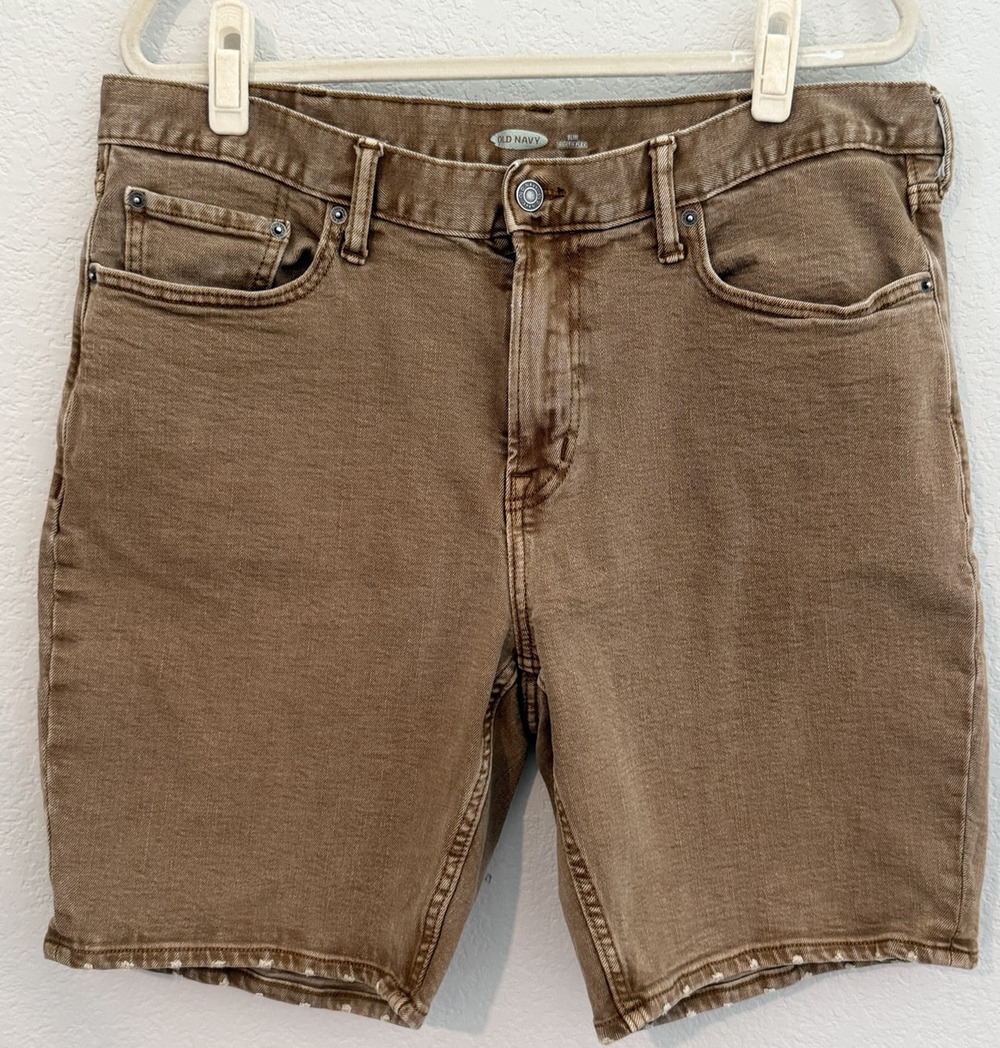 Old Navy Built-In Flex Brown Chino Shorts Men's Size 38 8in Inseam Stretch VTG